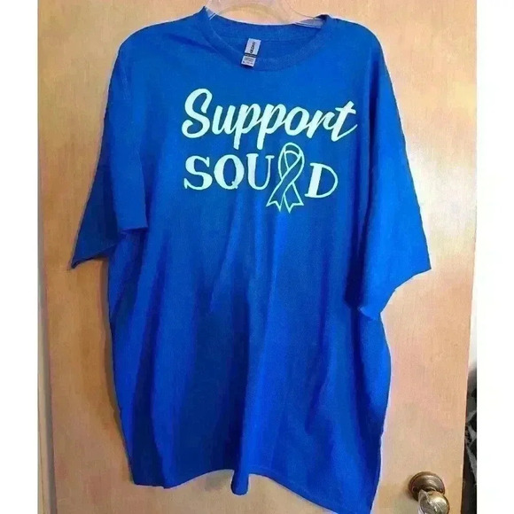 Support Colon Cancer Tee Shirt Royal Blue 2XL Gildan Heavy Cotton Unisex - Picture 5 of 5